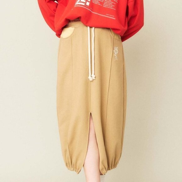 Kijun NEO-STANDARD WILD ROSE JERSEY SKIRT BEIGE SIZE S KOREAN BRAND - Picture 3 of 13